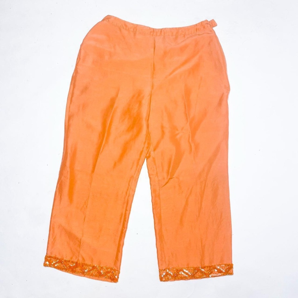 Vintage orange silk capris